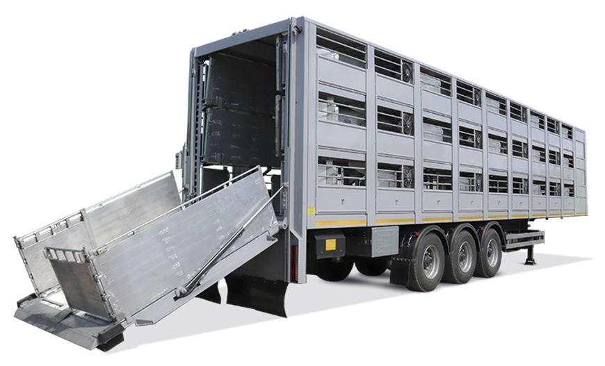 Полуприцеп для перевозки скота Тонар-9827 (с гидролифтом) | GoodTruck
